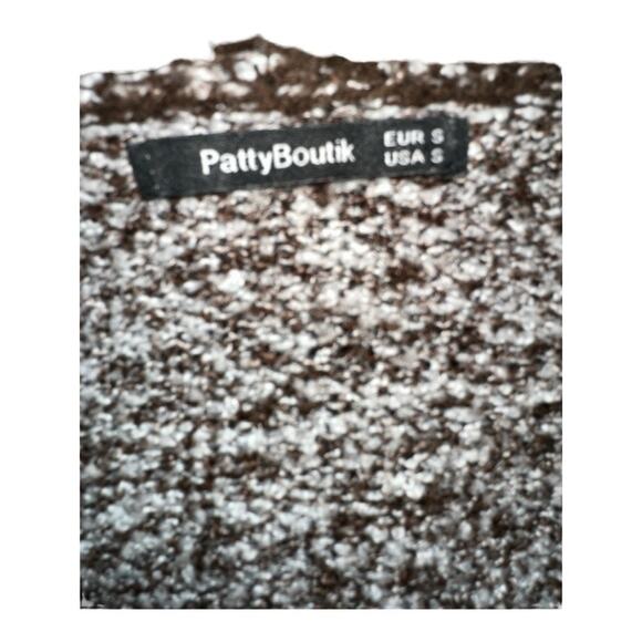 PATTY BOUTIK Brown Marled Hooded Cardigan with Pockets Size S - Picture 6 of 7